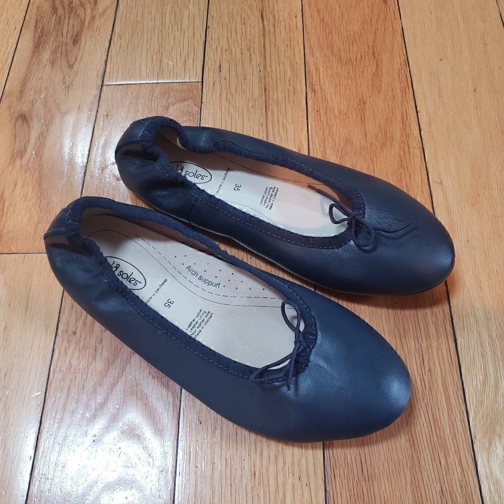 Old Soles Girls Ballet Flats Australia Leather Navy Blue EU 35 US 3.5 Womens 5.5